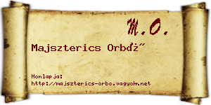 Majszterics Orbó névjegykártya